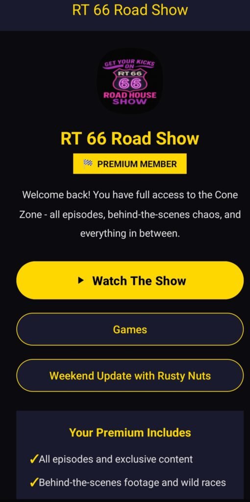 RT 66 App Game Screen